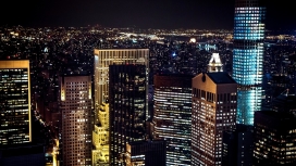 高清晰摩天大楼城市夜景