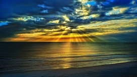 奇妙的海洋海滩日落