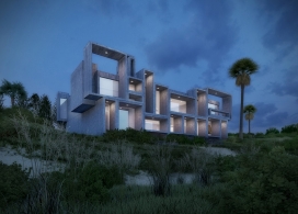视觉艺术家保罗再现鲁道夫米拉姆住宅房子-在佛罗里达州，根据保罗・鲁道夫基金会设计，内壁采用光滑铸砂色的混凝土块为材料，不但节约成本还环保