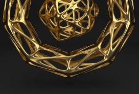 Golden Forms-铂金几何艺术作品