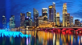 新加坡海滨湾夜景城市壁纸