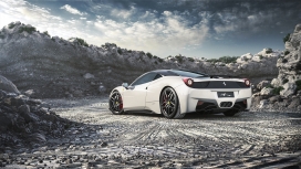 高清晰白色Ferrari豪车桌面壁纸下载