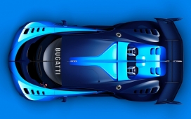 高清晰蓝色布加迪vision gt超级跑车锁屏壁纸下载