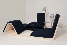 panorama-多功能运动区域家具设计-它融入了现代家具，是一种健身模块，一个沙发，一个咖啡桌，一个台灯和一个存储的家庭景观。