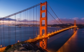 高清晰旧金山金门大桥夜景壁纸