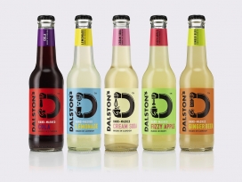 Dalstons Soft Drinks-达尔斯顿100％天然软饮料汽水设计-充满活力现代醒目的颜色
