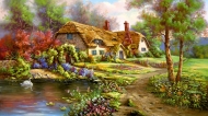 美丽的童话池塘屋
