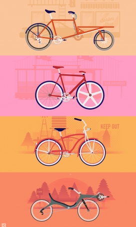 Cyclemon-自行车插画