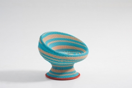 鲜艳的丝线编织椅-不同的形状和材料