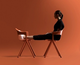 英国家具品牌allermuir创造的家具椅子-该系列包括椅、吧椅和桌子，所有产品都是采用回收铝，木材纤维，木材和尼龙制成