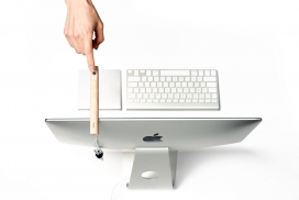 为iMac群众定制的简约木质USB灯