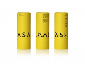 大胆的黄色排版使这ASARAI化妆品系列脱颖而出