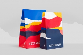 大胆和美丽的Huxtaburger品牌包装-令人敬畏的彩色包装，充满活力的色彩和有趣插图，使得品牌独树一帜。