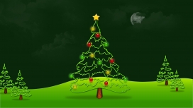 高清晰绿色圣诞树壁纸