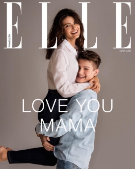 伊莎贝莉・芳塔纳和儿子卢卡斯一次高超的拥抱-ELLE俄罗斯2018年5月