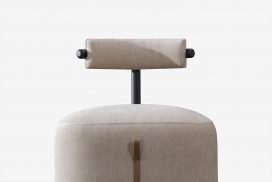 LOOP CHAIR-丝绒钢管皮革组成的循环椅子