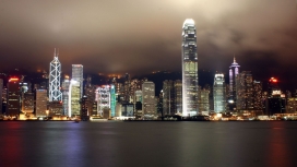 高清晰香港江景夜色壁纸