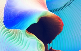 抽象曲线技术彩虹蓝图案