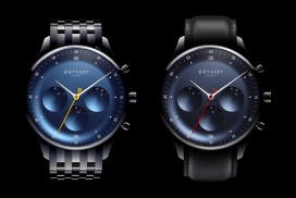 消失计时码表表盘的Odyssey手表-以空间灵感为主题，展现时间的流逝