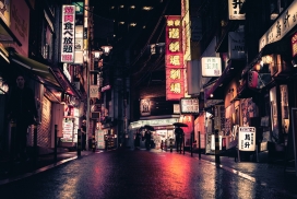 日本街道夜景