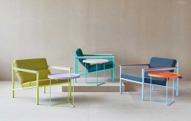 纺织品混搭创建的有趣椅子与茶几