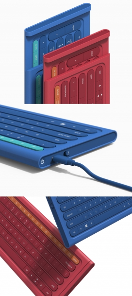 HIDEKEY-可以伸缩的彩色键盘