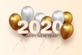 2020金色气球素材