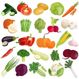 蔬菜水彩卡通矢量素材