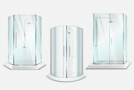 透明逼真的3d玻璃淋浴房