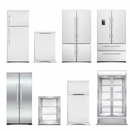 银色冰箱冰柜家用电器素材
