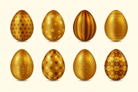 雕刻花纹的金色鸡蛋