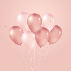 浪漫气息的粉红色氢气球素材图片