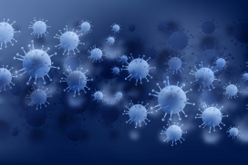 蓝色背景流感细菌病毒感染素材