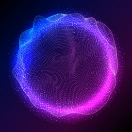 蓝紫流动粒子抽象球