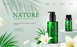 NATURE-绿色自然的护肤品素材