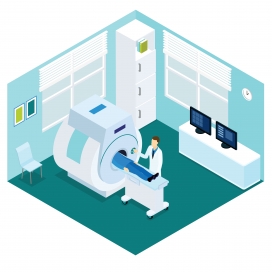 MRI诊断过程卡通素材