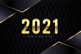金色2021立体新年字体
