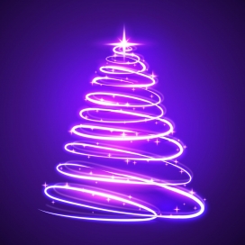 紫色旋风圣诞树素材