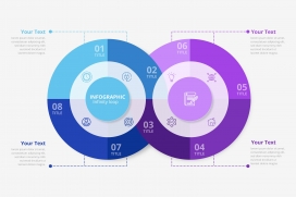 蓝紫圆圈信息图表素材下载