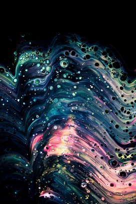 色彩斑斓的液体纹理抽象图
