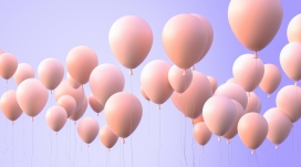粉红色的气球群图片