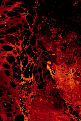 血红色抽象液态花纹图