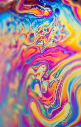 彩虹色的液体花纹图