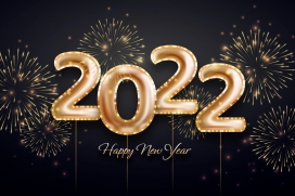 新年快乐-2022氢气球立体字素材下载