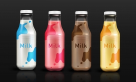 多彩果汁牛奶奶瓶素材下载