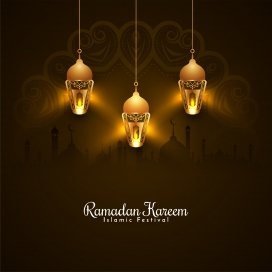 传统伊斯兰节日斋月卡里姆灯饰素材下载