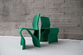 用回收鱼网制成的椅子家具