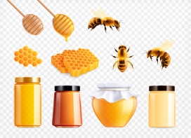 逼真的蜂巢蜂蜜蜜蜂素材下载