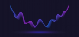 紫蓝色波浪线图形素材下载