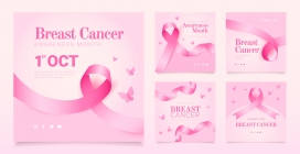 粉红色乳腺癌关爱海报素材下载